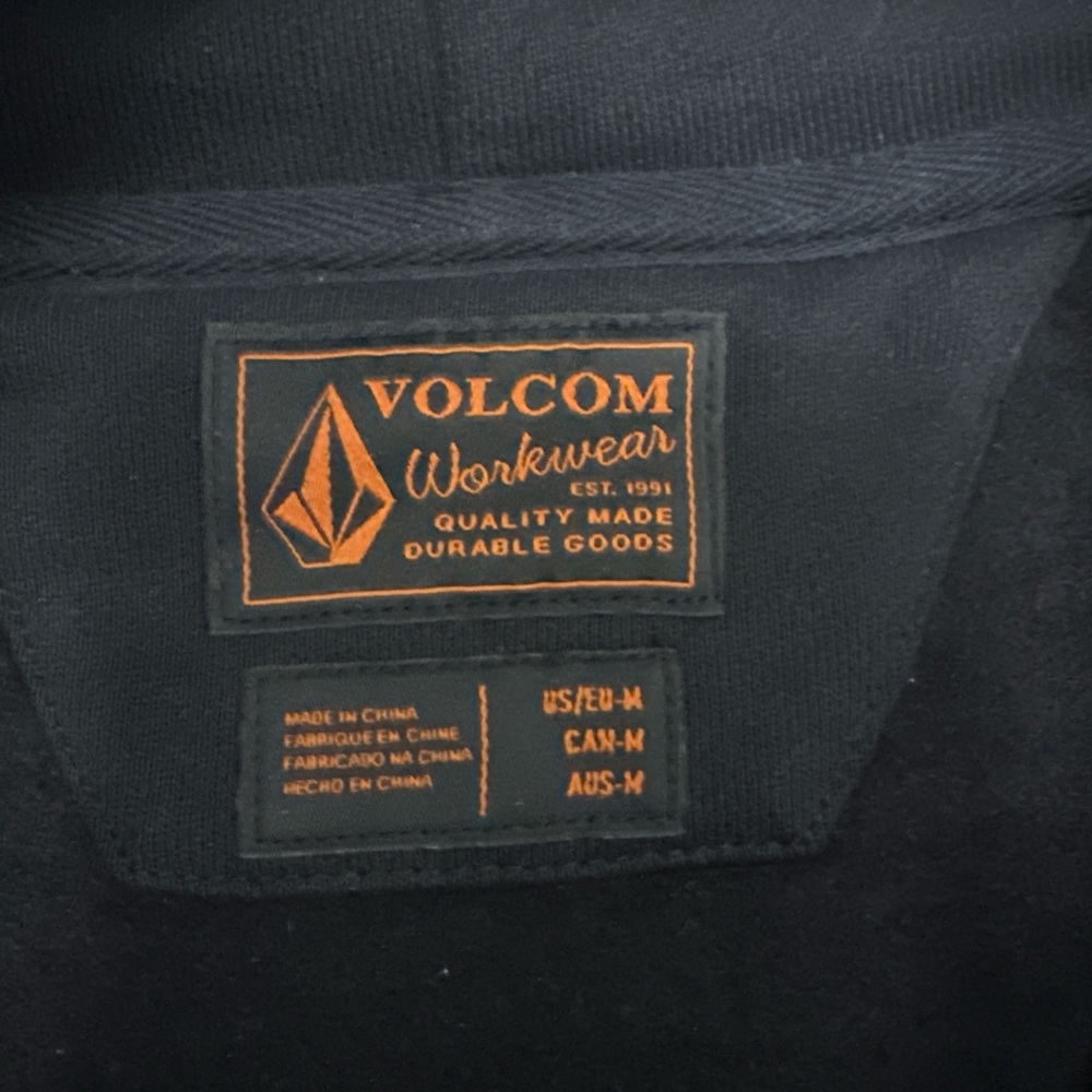 Volcom Black Workwear Zip-Up Sz Medium - Picture 4 of 4
